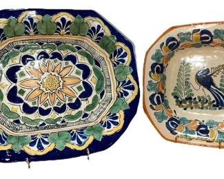 Two Hand Painted Mexican Platters

