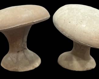 Pair Vintage Concrete Mushrooms
