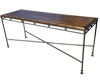 6 Ft. Wrought Iron Console Table, Modern Farmhouse
