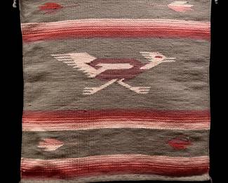 Mexican Road Runner Wool Flat Woven Tapestry
