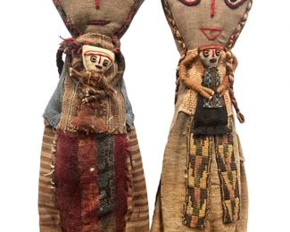 Two Vintage Peruvian Chancay Dolls

