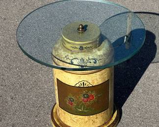 Tole Base Side Table
