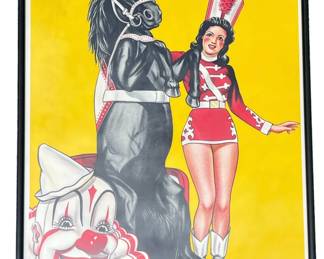 Vintage Circus Showgirl, Horse Poster
