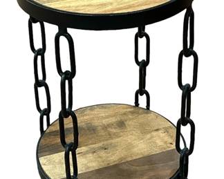 Folk Art Chain Link Side Table
