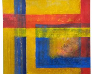 Mid Century Abstract Oil on Canvas, Wall Size
