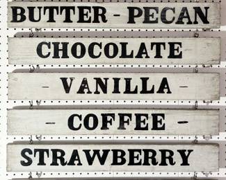 Vintage Ice Cream Parlor Advertisement Sign
