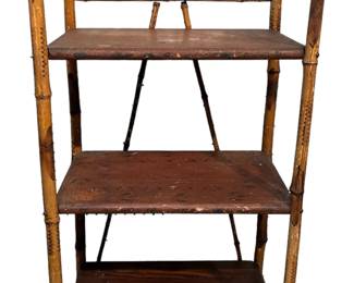 Victorian Scorched Bamboo Etagere
