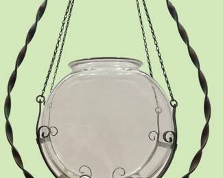 Art Deco Hanging Fish Bowl, Rare
