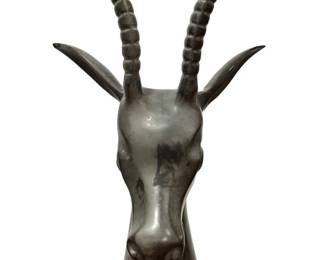 Art Deco Metal Gazelle Sculpture
