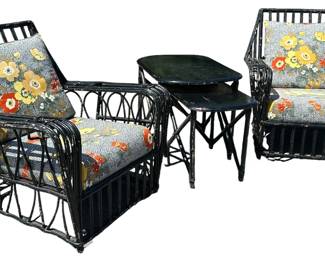 Art Deco Cottage Wicker Outdoor Set
