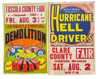 Vintage Fair, Demolition Derby Carnival Posters
