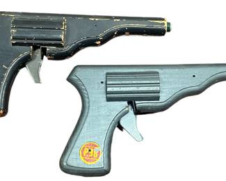 Two Primitive Folk Art Decoy Guns
