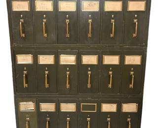 Industrial Metal & Brass Multi Unit File Cabinet
