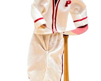 Folk Art Baseball Player Figure
