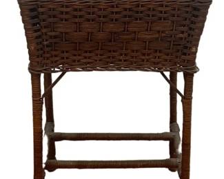 A 19th C Victorian Natural Wicker Sewing Basket
