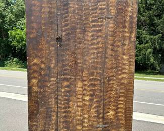 An 1800's Painted Grain Primitive Cabinet

