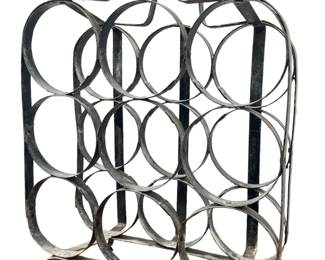 Vintage Wrought Metal Wine Rack
