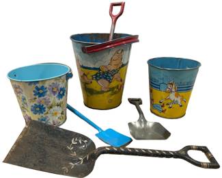 Vintage Tin Children's Beach, Sandcastle Toys
