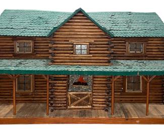 Large Folk Art Log Cabin