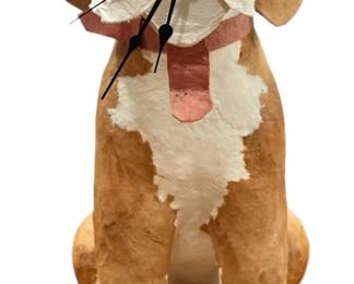 Folk Art Paper Mache Dog Clock
