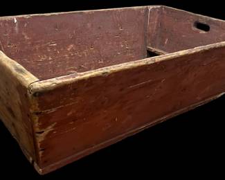 Large Primitive Red Dough Bowl
