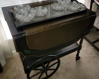 Stickley Brothers, hand painted tea cart.