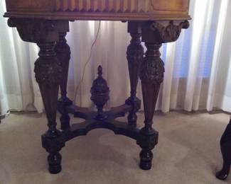 octagonal, walnut burl inlay table