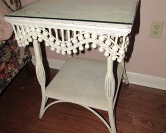 Victorian wicker/wood table