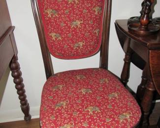 Pair of recovered antique chairs