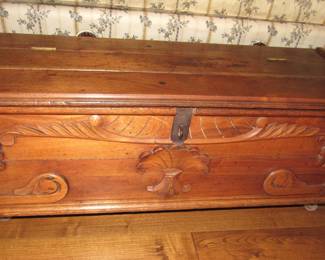 Hand-carved storage trunk