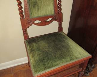 Antique walnut barley twist chair