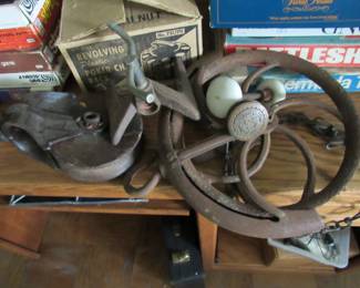 Antique pullies etc.