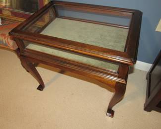Antique walnut display case