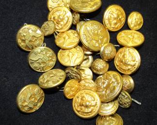 Vintage brass military buttons