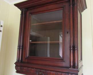 Antique walnut hanging cabinet