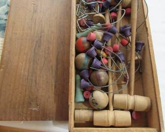 Rare table-top croquet set