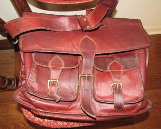 Goat leather saddle bag