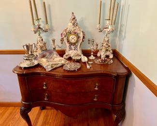 Meissen Clock (Tiffany) w matching Candelebras