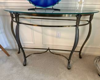 Large glass entry table