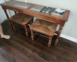 18.  Table with Cane Wood Chairs  $400.00