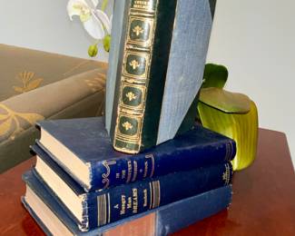 Books, book set, leather bound books, vintage books 