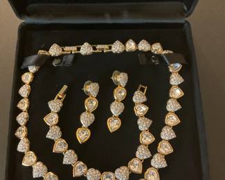 Swarovski,  matching necklace, bracelet, earrings.  Jewelry.