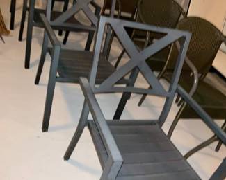 Metal, patio chairs.  Stacking chairs 
