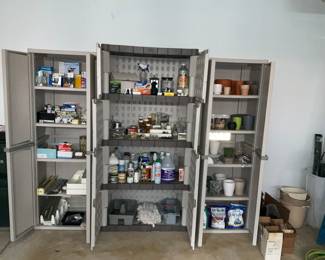 Hardware, small hand tools, garage supplies. Orchid pots 