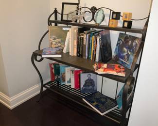 Bakers Rack,  coffee table books 