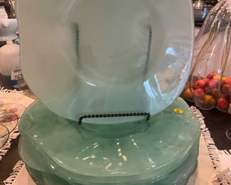 Vintage,  Cive. Art Glass . Italy.  13", Seafoam Aqua