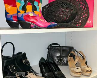  Zalo Boots, Karl Lagerfeld, Via Spiga, Coach, Etienne Aigner leather hand bag 