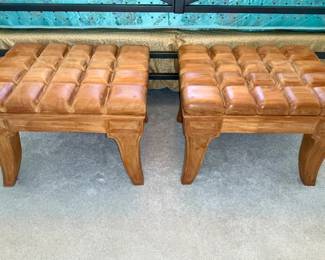 Sutherland, wood tufted footstool. 