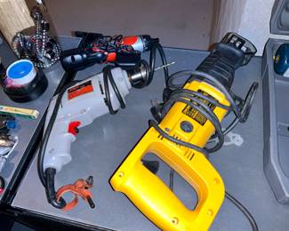 Tools, power tools. Dewalt reciprocating Saw.  Skil power drill
