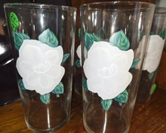 Vintage, Federal Glass.  Painted white magnolia